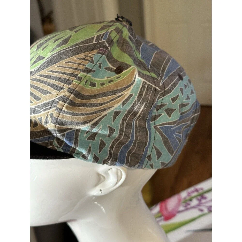 Volcom Mens Baseball Cap Hat Flat Bill Snapback Blue Gray Green Island Vibes
